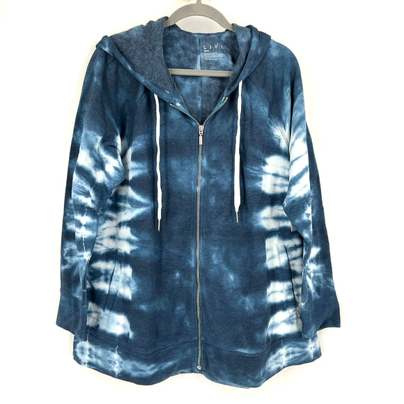 Livi Lane Bryant Hoodie Sweatshirt Tie Dye Blue Size 18/20 NWT - Picture 1 of 6